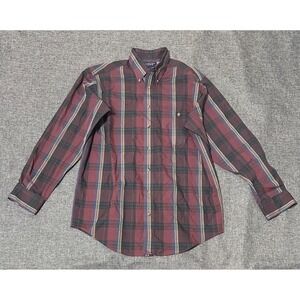 Roundtree & Yorke Men's M Plaid‎ Long Sleeve Shirt